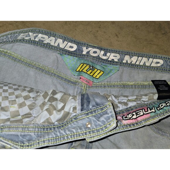 ALAB MEGA WIDE LEG Sz 42 Embroidered Pocket Logo Skater Rave Y2K Grunge Jeans - Picture 8 of 10
